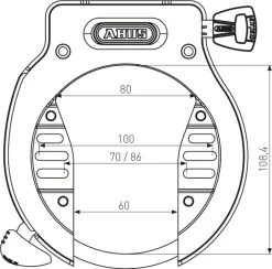 Abus Amparo 4650SL NR Black OE, Rahmenschloss 7 Abus Amparo 4650SL NR Black OE, Rahmenschloss -Fahrrad Verkauf technical drawing 4650 s sl tif 3